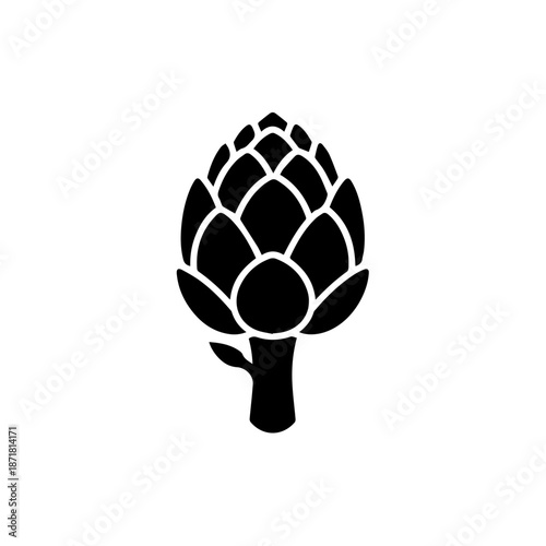 Black and white artichoke illustration