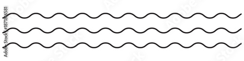 Water waves. Set of wavy zigzag lines. Wave thin line background. Vector zigzag and wavy horizontal underline. Vector illustration