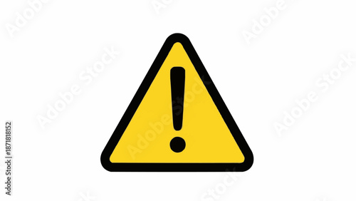 Yellow Warning Sign with Exclamation Mark.