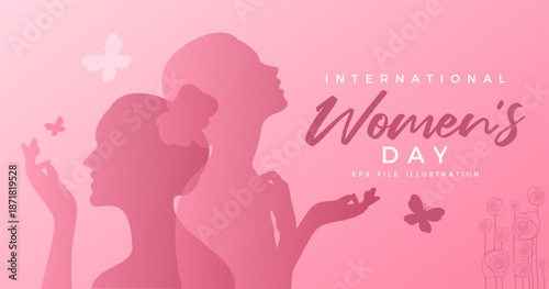 Flat design international women's day vector illustration