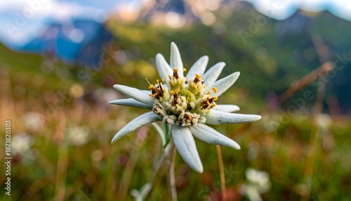 Beautiful white anemone wild flowers bloom in a lush mountain forest meadow during a sunny spring blossom