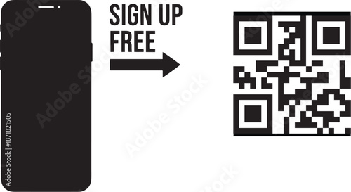 Sign Up Free via QR Code for Mobile Friendly Instant Registration and Digital CTA Banner