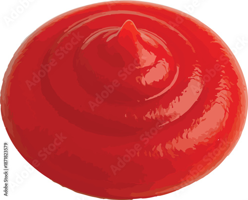 Swirl of Red Ketchup Sauce Blob vector illustration