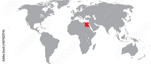 Egypt Highlighted on World Map Vector Design