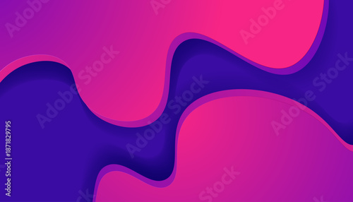 Abstract background with flowing wavy shapes in vibrant purple, pink, and blue gradient colors, creating a dynamic and modern design.