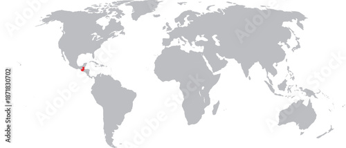 Guatemala Highlighted on World Map Vector Design.