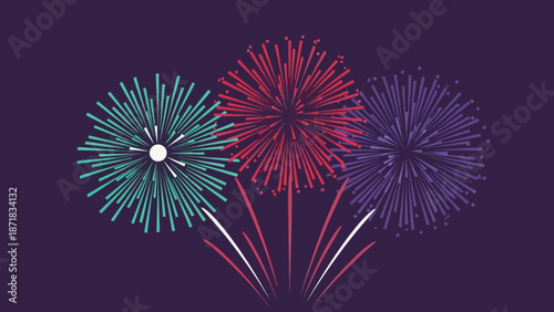 Vibrant fireworks display with colorful explosions.
