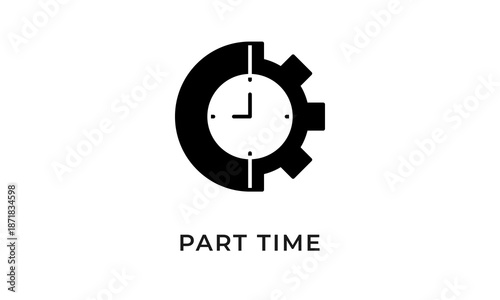 Part Time Icon Or Logo Isolated Vector Illustration