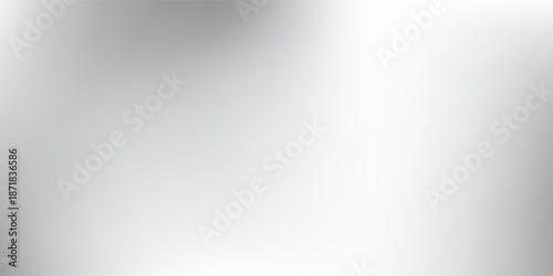 Modern silver foil background with metal mirror texture. Chrome gradient surface with light gloss abstract simple