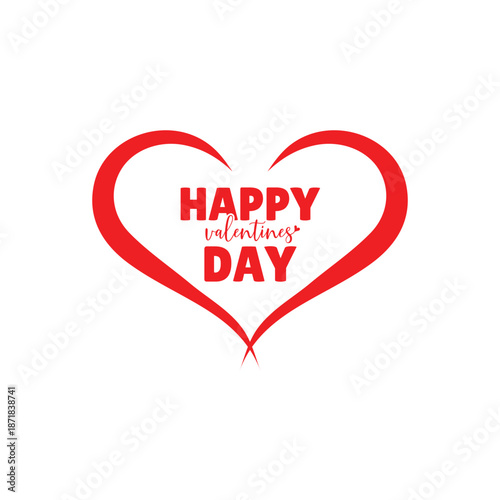 Happy valentines day, Happy valentines day beautiful text design, Happy valentines day vector illustration.