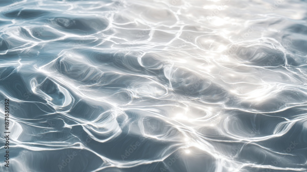 Obraz premium Water texture with sun reflections on the water overlay effect for photo or mockup.