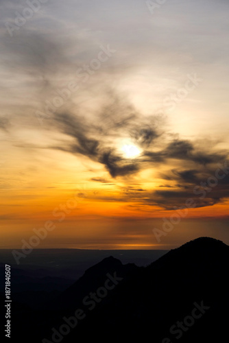 Beautiful sunrise view from the peak of Mount Ramelau, Timor Leste