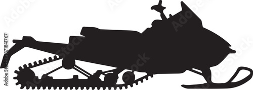Snowmobile solid icon, World snow day concept, Motor sled sign. Vector black silhouette. with white background