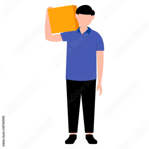 Delivery Person a Package Illustration