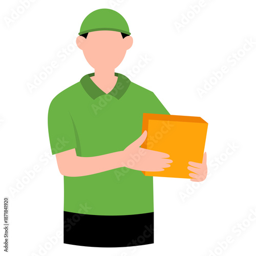 Delivery Person a Package Illustration