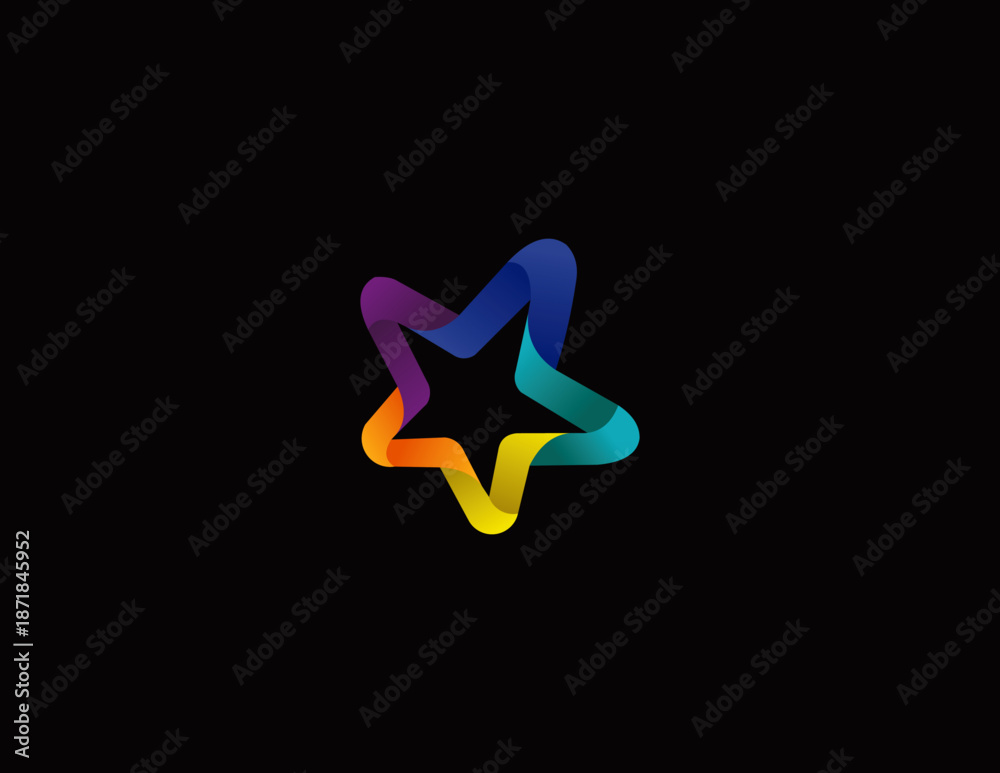 Obraz premium Colorful Abstract Star Logo – Gradient Modern Symbol