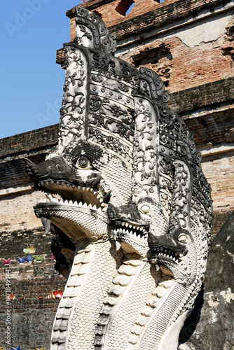 Wat chedi Luang budhist temple in chiang mai