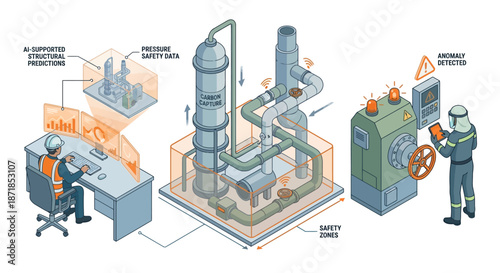Isometric Carbon Capture Plant Monitoring with AI Safety System