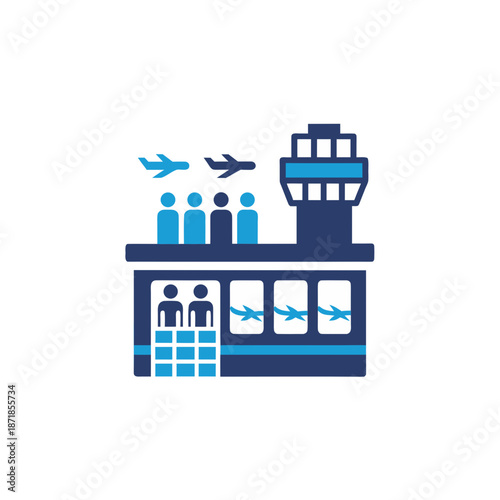 Airport terminal with planes
