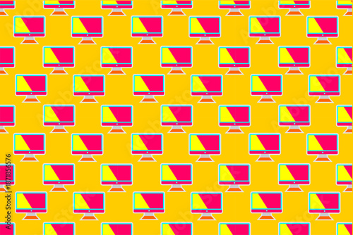 Seamless pattern of computer. Colorful computer pattern background.