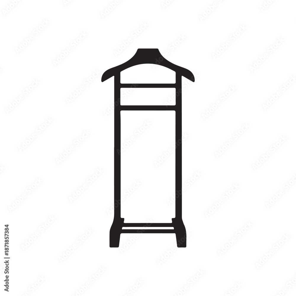 Fototapeta premium Clothe stand silhouette vector illustration on white background
