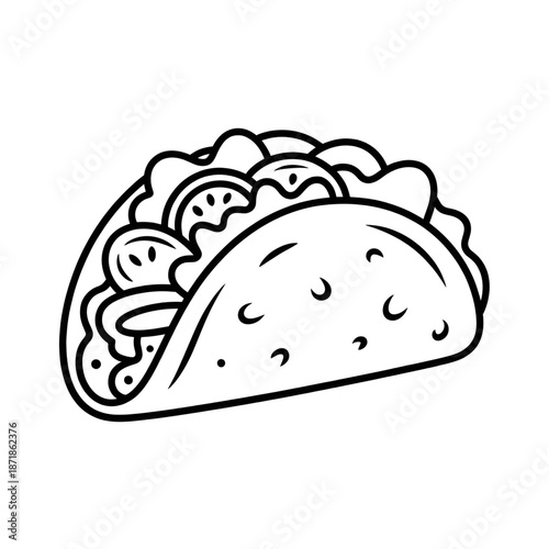 A tacos vector style coloring page