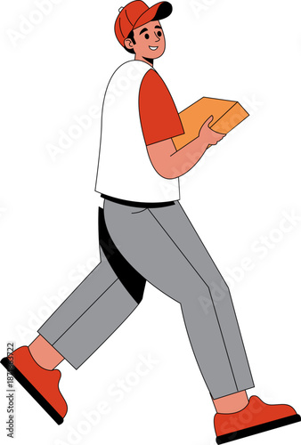 Delivery Person a Package Illustration