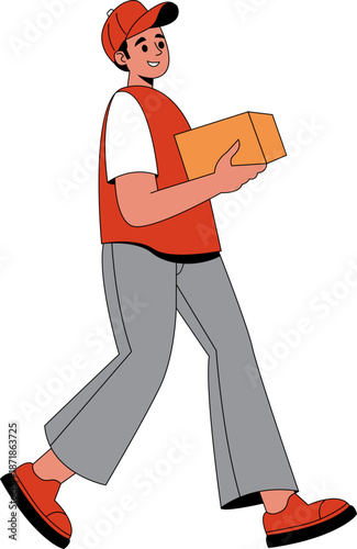 Delivery Person a Package Illustration