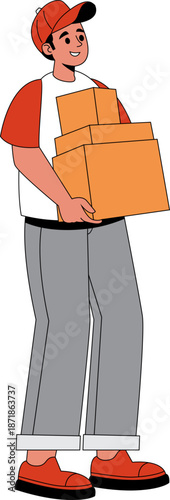 Delivery Person a Package Illustration