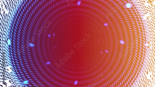 Vibrant digital tunnel with colorful gradient lights