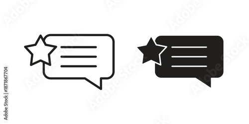 Customer feedback icons line and solid version, outline and filled vector design set