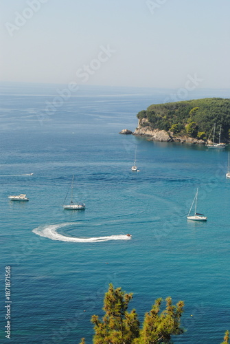 Turquoise Adriatic Sea Yacht Sailing Luxury Travel Mediterranean Coastline Scenic View Blue Water Paradise Vacation