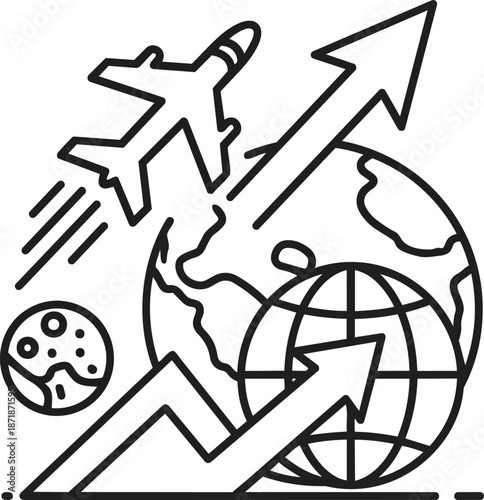 Global Travel and Economic Growth Concept.