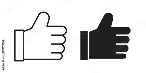 Like icons line and solid version, outline and filled vector design set