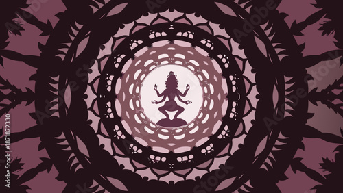 Intricate mandala with dancing shiva Vector