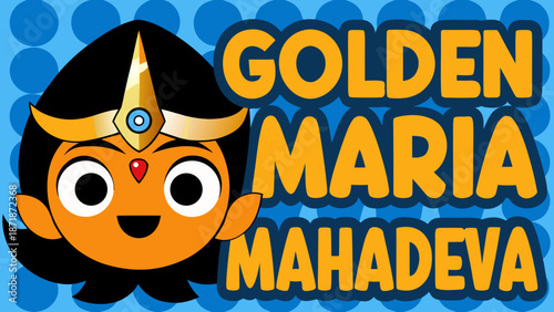 Golden maria mahadeva: a divine and radiant figure Vector