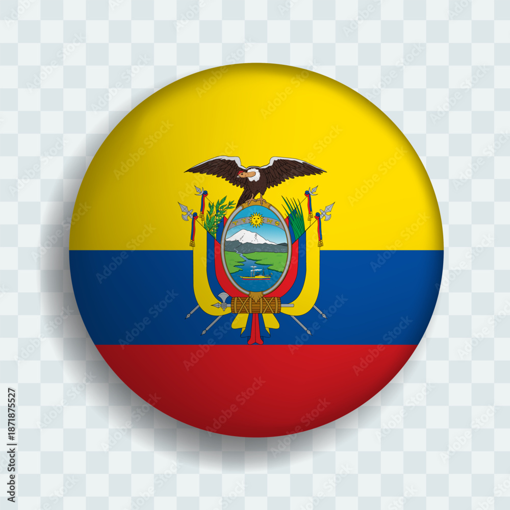 Naklejka premium Ecuador round ball