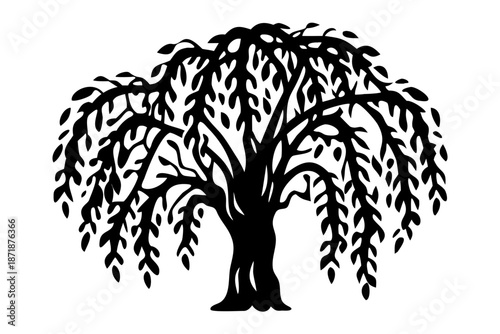 compact tree silhouette illustration for nature and landscape design