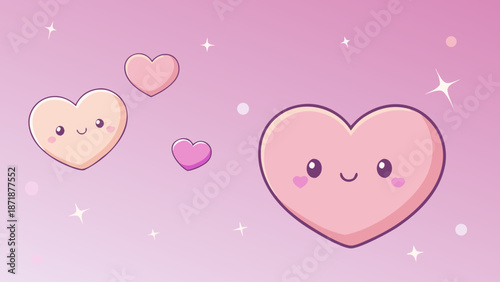 Whimsical hearts in a pastel wonderland Vector