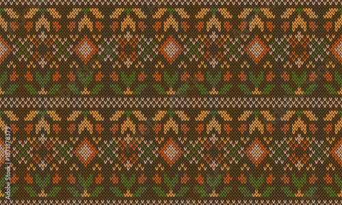 Bohemian and Tribal Style Knitted Textile Pattern for Fashion and Home Decor