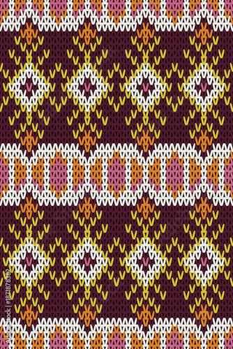 Bohemian and Tribal Style Knitted Textile Pattern for Fashion and Home Decor