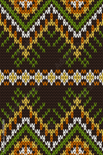 Handcrafted-Inspired Geometric Knit Design for Winter and Rustic Themes