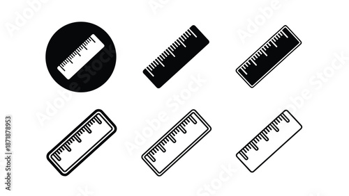 Icon set of rulers - Vector icon set - Glyph and solid icon set - Icon vector - Flat Design Icon - line icon set