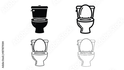 Toilet icons set - Vector icon set - Glyph and solid icon set - Icon vector - Flat Design Icon - line icon set