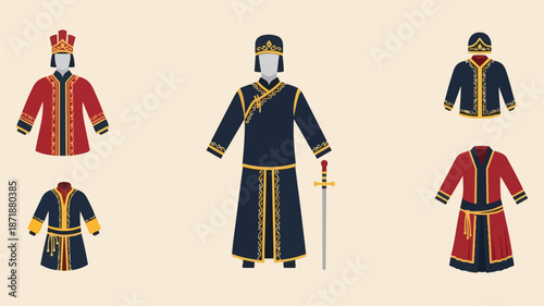 Collection of Traditional Chinese Clothing Outfits.