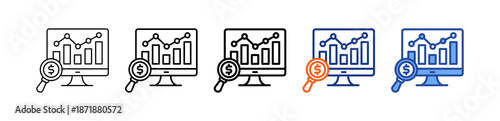 Market Analysis Different Set Vector Icon