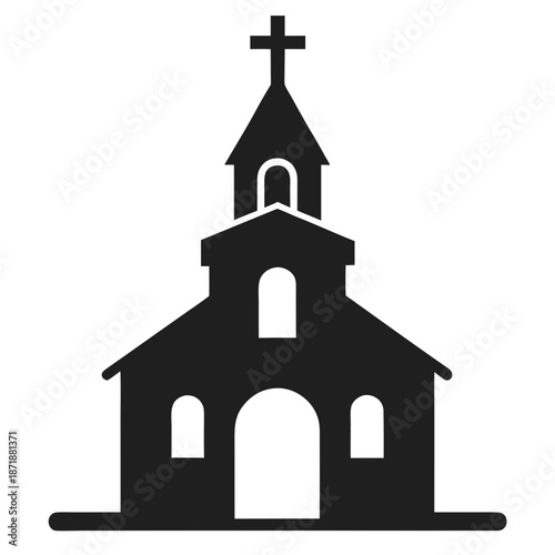 Simplified silhouette of a traditional church building Vector