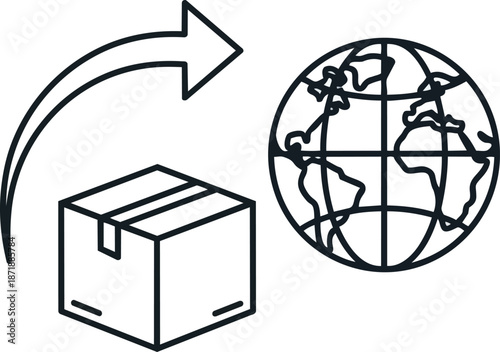 Global shipping and delivery service icon.