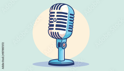 Vintage Microphone Illustration - A Classic Symbol of Voice and Broadcasting.