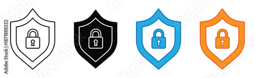 Cyber Security Data Protection Flat Vector Icon
